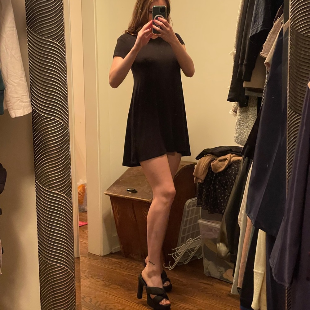 Black T-Shirt Dress from Express